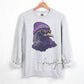 Ash grey sports fan hoodie with sublimated raven design
