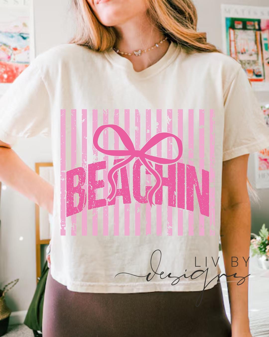 Beach Bow Graphic Crop Top | Comfort Colors __etsy:8042930214