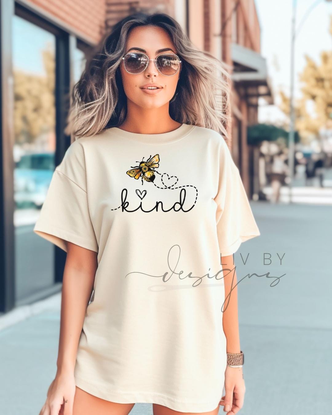 Christian Bee Kind Comfort Colors T-Shirt in ivory with DTF print