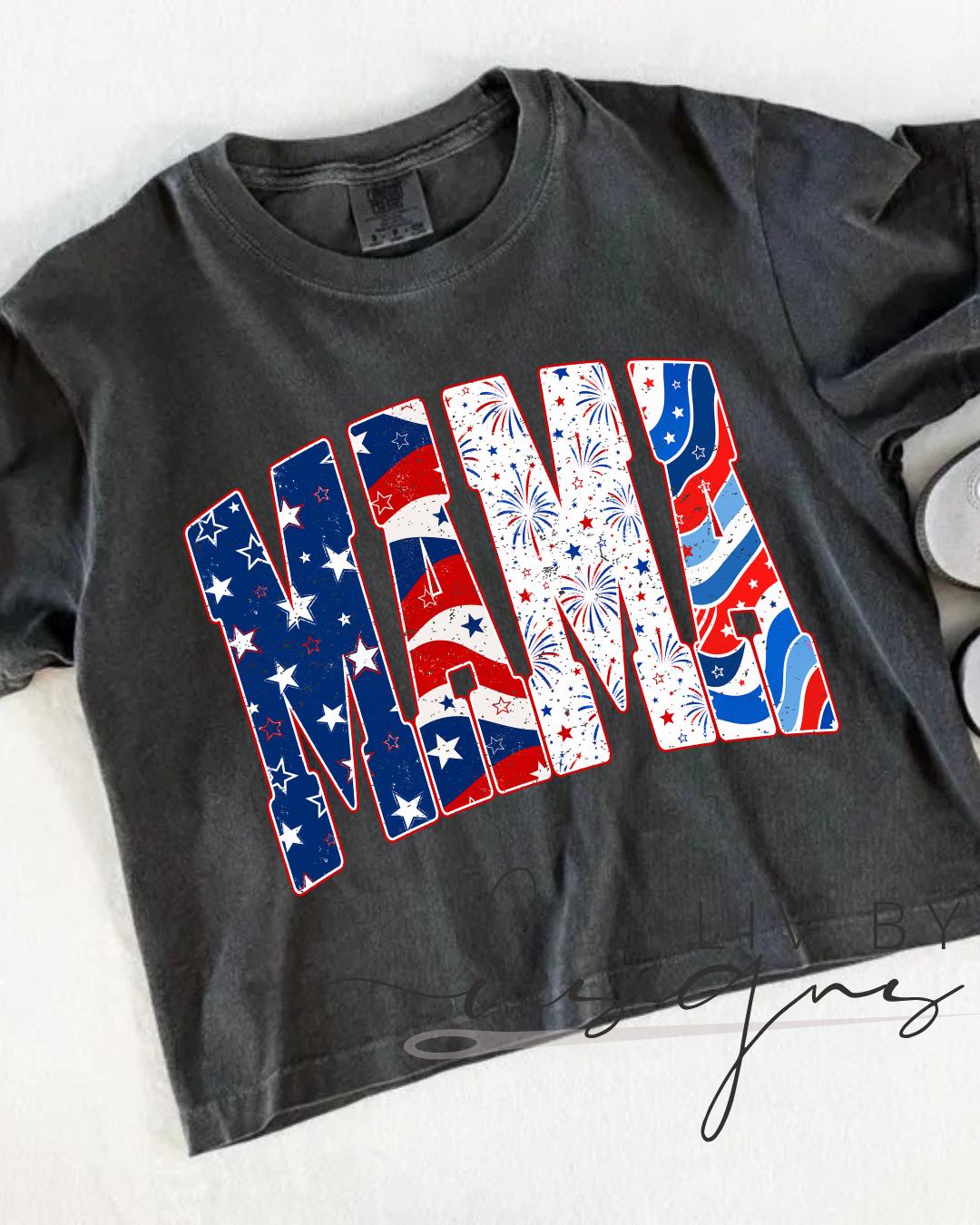 Big and Bold Mama Fourth of July USA Graphic Crop Top | Comfort Colors Patriotic 250th Anniversary Cropped T-shirt for the 4th of July __etsy:8153532193