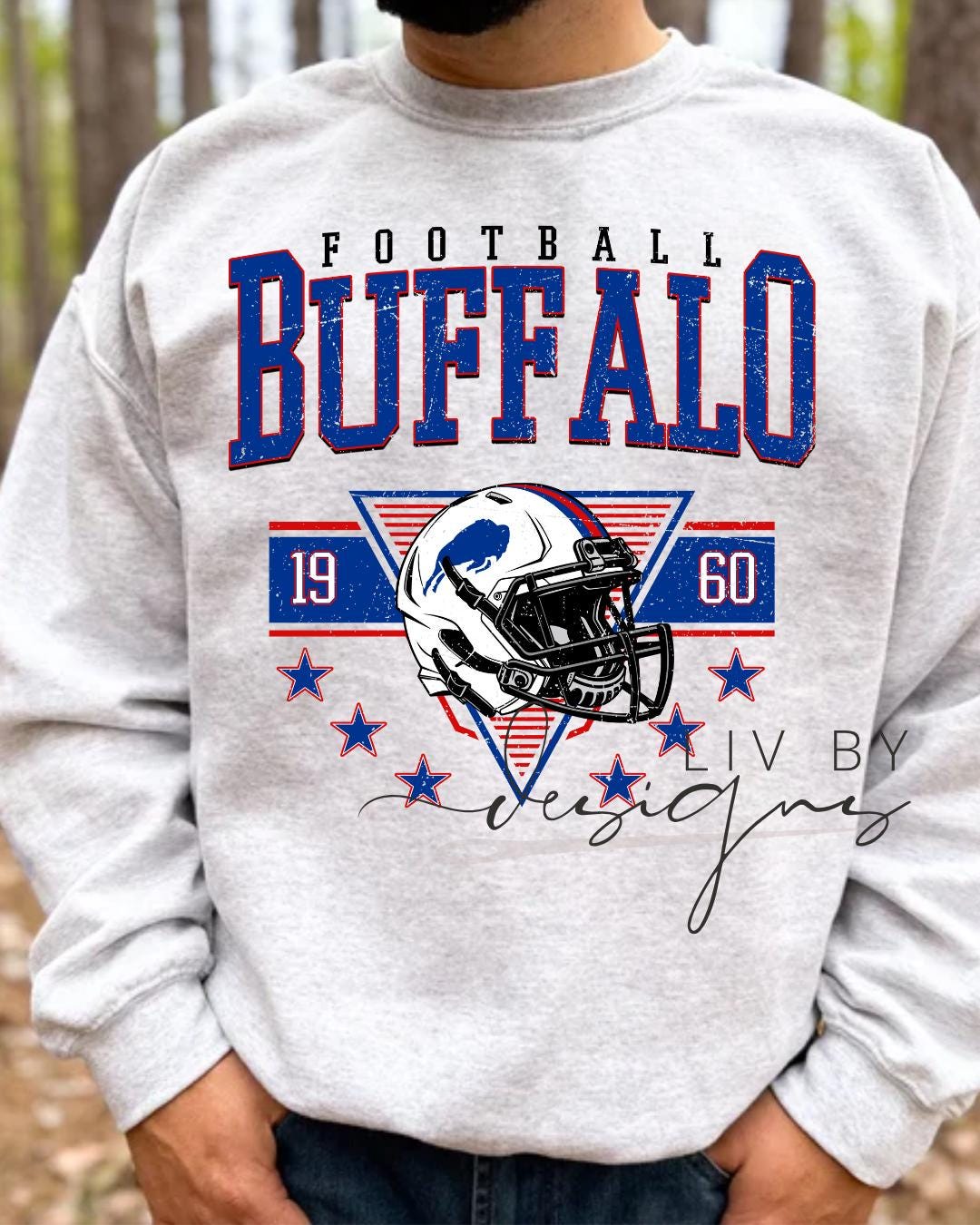 Buffalo Football Helmet Sweatshirt | Gildan Unisex Vintage Style