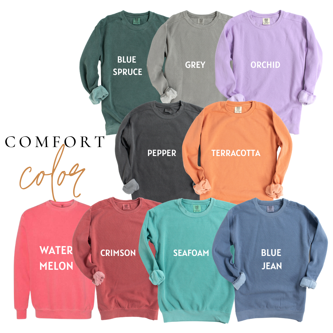 Embroidered Football Team Crewneck | Comfort Colors Pullover