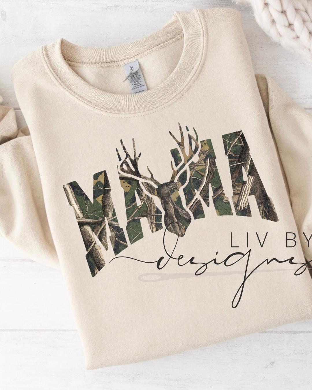 Camo Deer Mama Sweatshirt | Hunting Mom Pullover