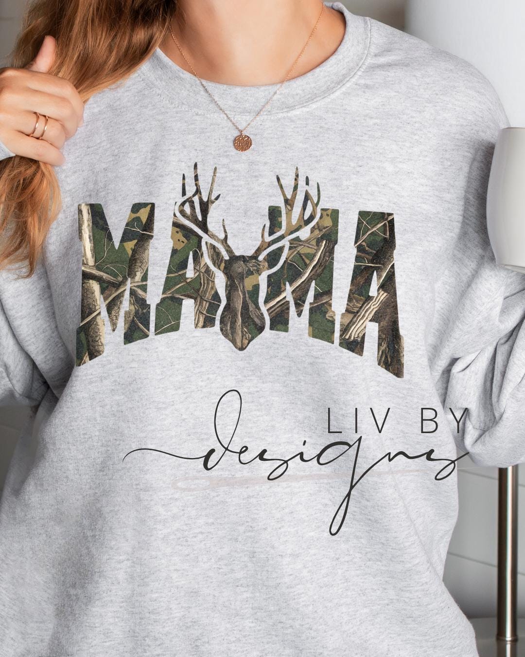 Camo Deer Mama Sweatshirt | Hunting Mom Pullover