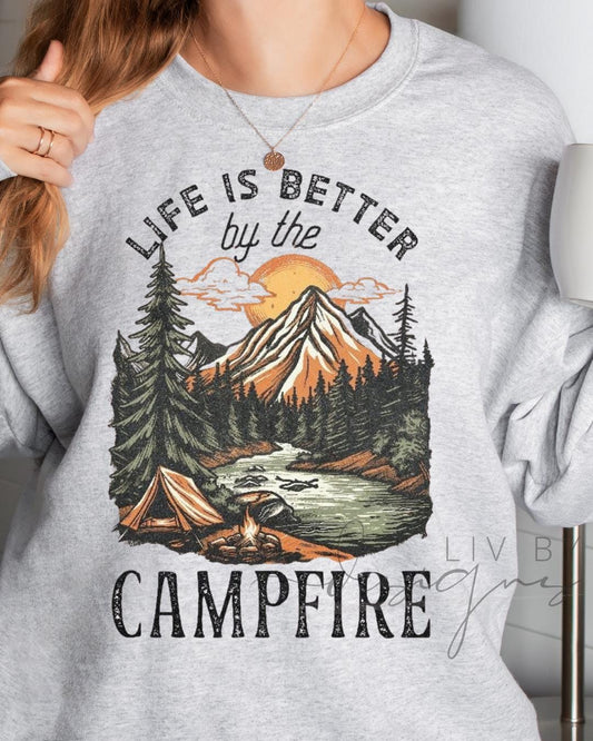 Campfire Sweatshirt | Gildan Sublimated Mountain Sweater
