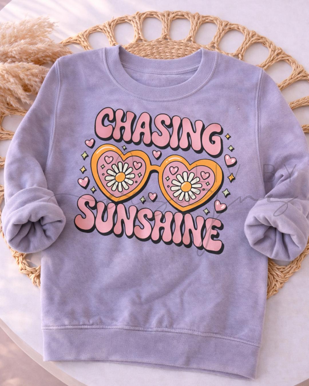 Chasing Sunshine Toddler Sweatshirt, Rabbit Skins Toddler Crewneck, Cute Girl Toddler Pullover, Positive Vibe Kids Shirt, Toddler Gift