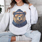 Chicago Football Spirit Animal Crew | Gildan Ash Gray Unisex | Sublimated Bear Graphic | Chicago Sports Fan Sweatshirt | Vintage game day