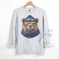 Chicago Football Spirit Animal Crew | Gildan Ash Gray Unisex | Sublimated Bear Graphic | Chicago Sports Fan Sweatshirt | Vintage game day