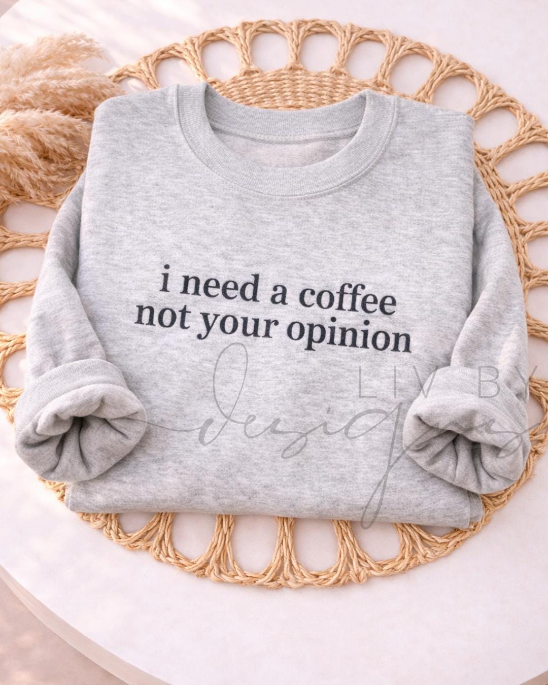Coffee humor Crewneck | Embroidered Coffee Sweatshirt | Bella Canvas Crewneck | Cozy Neutral Pullover | Coffee Lover Gift