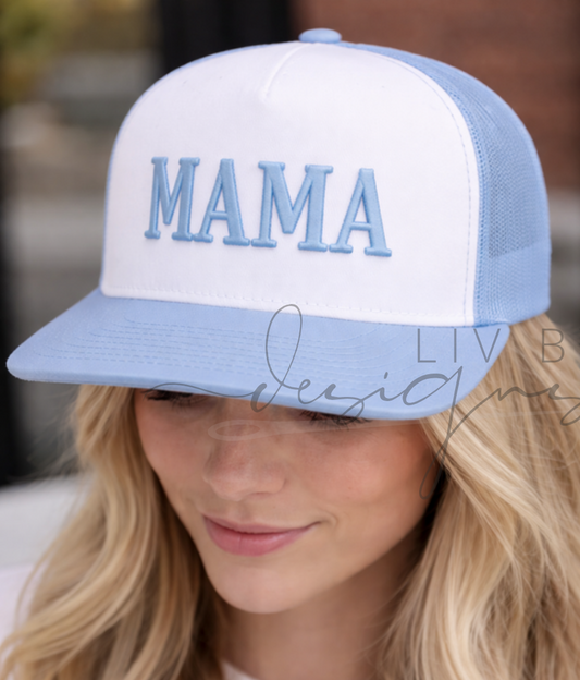 Custom Mama Trucker Hat – Tone on Tone Embroidery |  Personalized Mom Hat