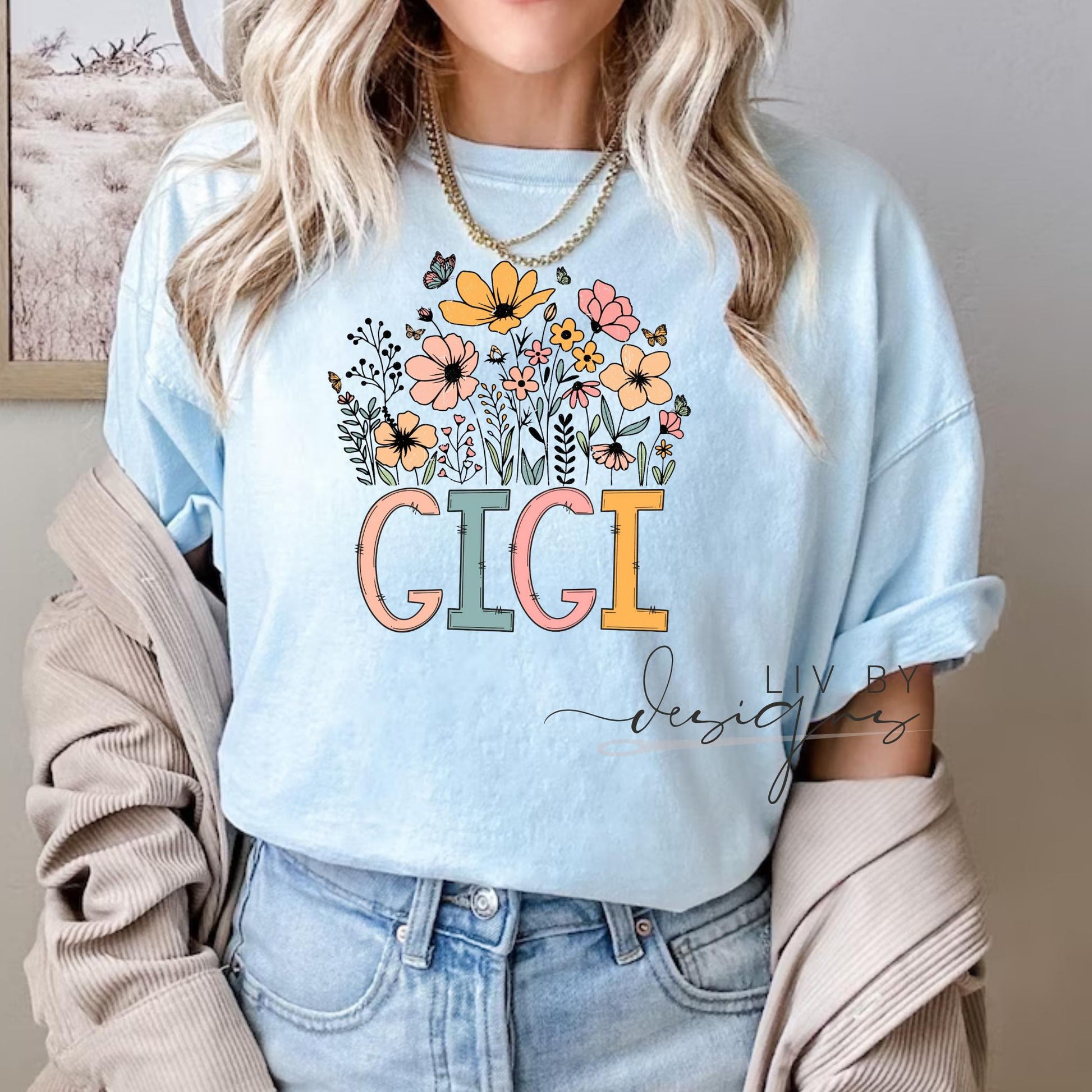 Mother’s Day gift idea – Comfort Colors MAMA shirt with flowers