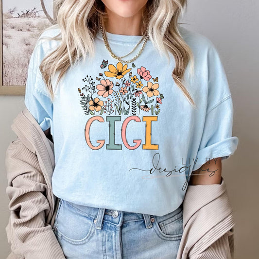 Mother’s Day gift idea – Comfort Colors MAMA shirt with flowers