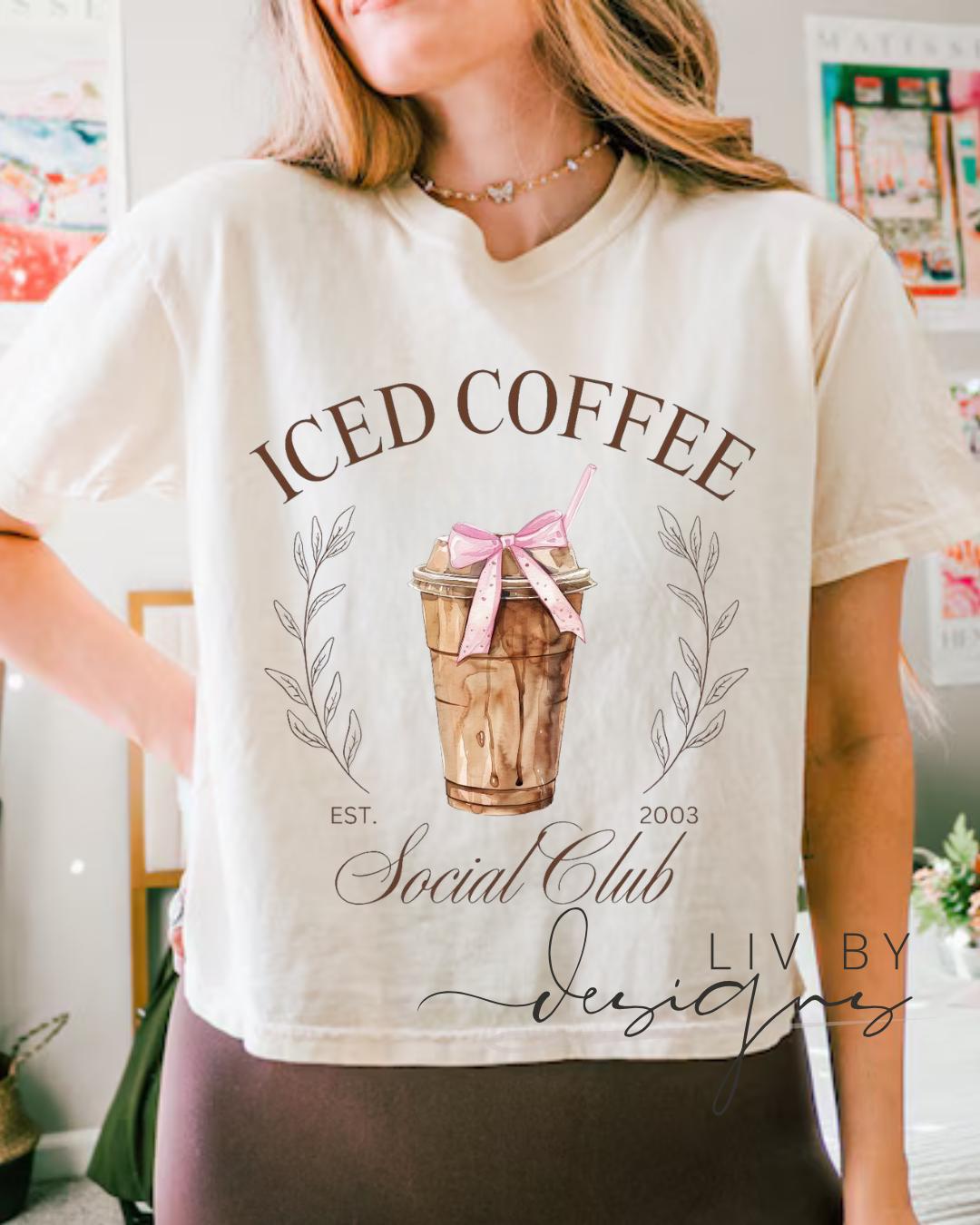 Comfort Colors Social Club Graphic Crop Top | Coffee Lover Shirt __etsy:8091010683