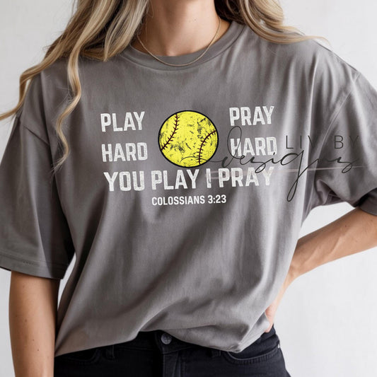 Comfort Colors Softball Tee | Vintage Graphic Faith Shirt