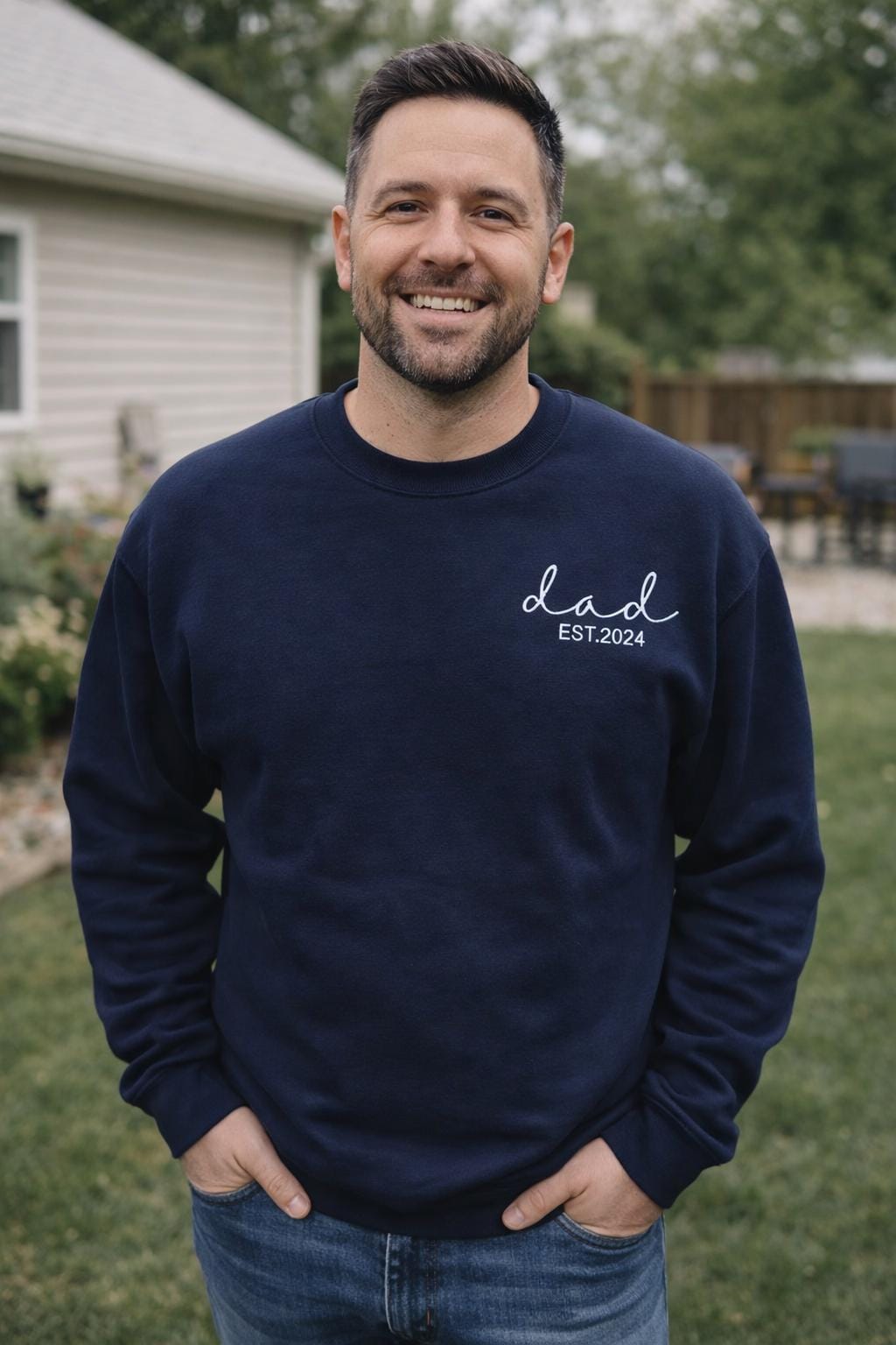 Custom Embroidered Mama & Dad Sweatshirt, Personalized Matching Crewnecks With Names On Sleeve, Baby Shower Gift, New Parents Gift