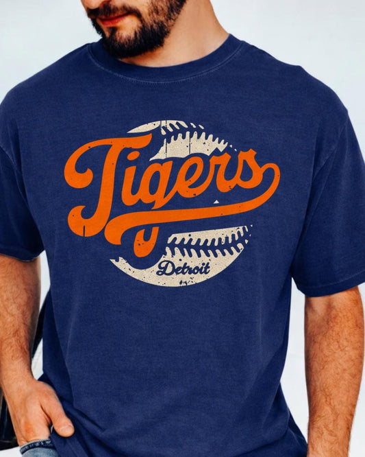 Detroit Baseball Tee | Comfort Colors Vintage Tiger Graphic Shirt