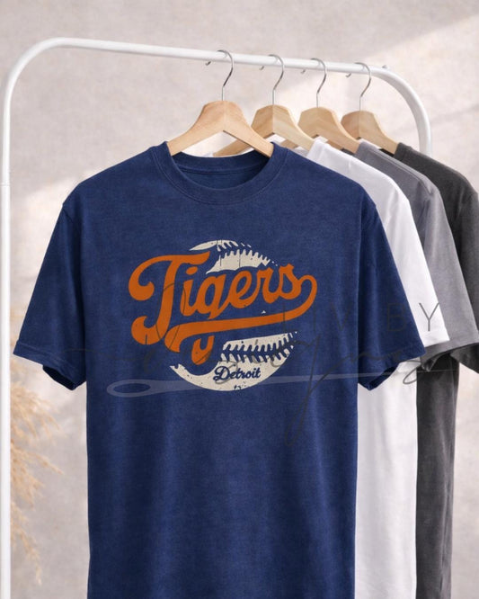 Detroit Baseball Tee | Comfort Colors Vintage Tiger Graphic Shirt