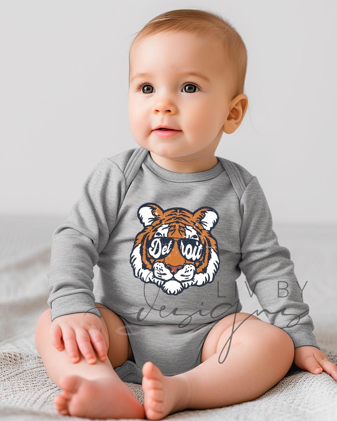 Detroit Baseball Tiger | Infant & Toddler Sports Gear | Baseball Fan Merch | DTF Prints