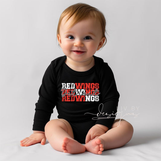 Detroit Hockey Baby Onesie | Redwings Mini Fan Apparel