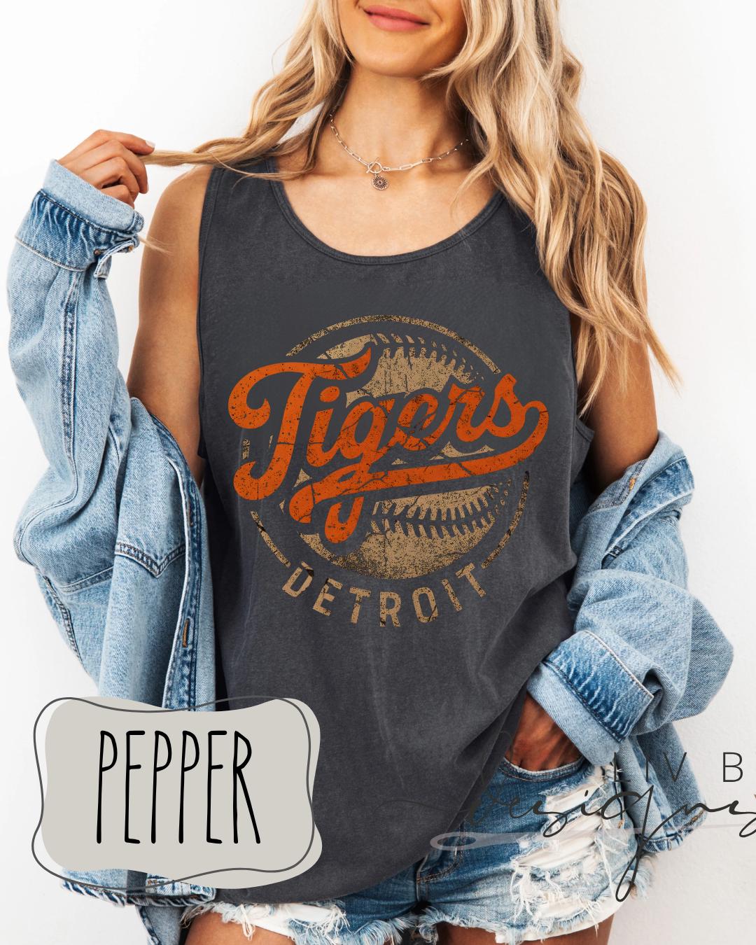 Detroit Tigers Baseball Tank Top | Vintage Tiger Graphic Summer Shirt
