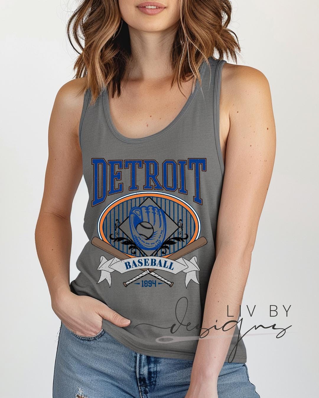 Detroit Tigers Baseball Tank Top | Vintage Tiger Graphic Summer Shirt