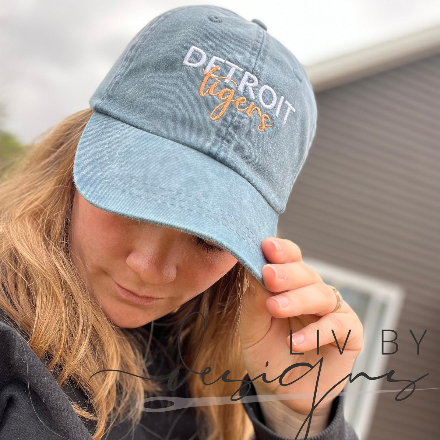 Embroidered Detroit Tigers Hat | Vintage Washed Cotton Baseball Cap