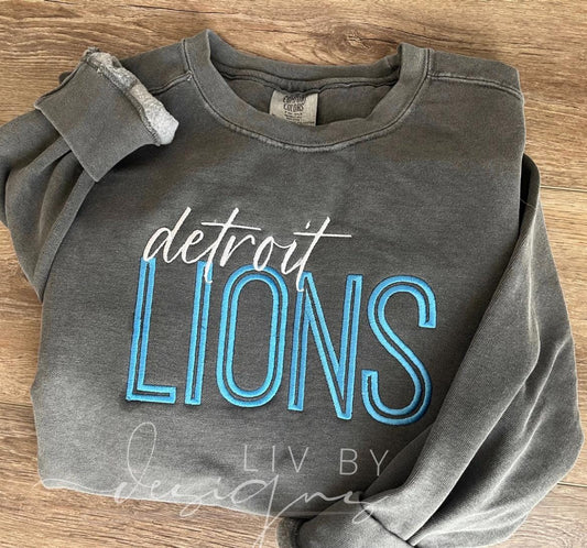 Embroidered Football Team Crewneck | Comfort Colors Pullover