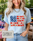 Floral American Flag Shirt | Patriotic USA Graphic Tee | Women's Fourth of July Apparel __etsy:8117313166
