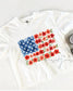 Floral Stars and Stripes USA Graphic Crop Top | Comfort Colors Patriotic 250th Anniversary Cropped T-shirt for the 4th of July __etsy:8153528295