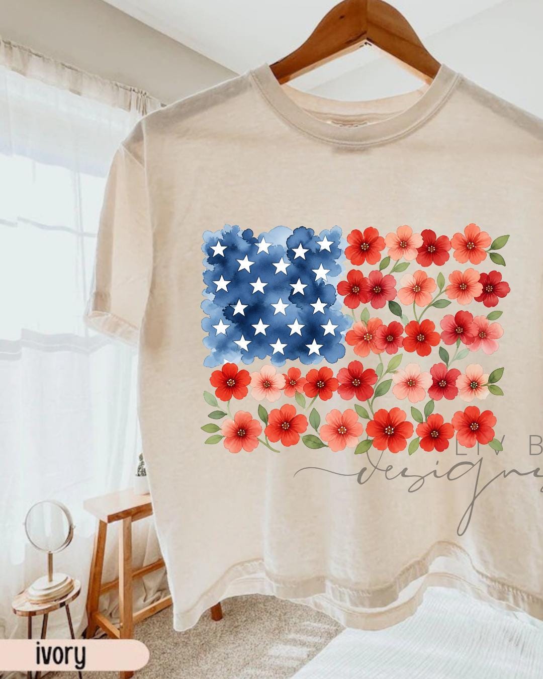 Floral Stars and Stripes USA Graphic Crop Top | Comfort Colors Patriotic 250th Anniversary Cropped T-shirt for the 4th of July __etsy:8105621326