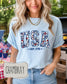 Floral USA Est. 1776 Shirt | Comfort Colors 1717 | Patriotic Floral Tee | Fourth of July Graphic Shirt __etsy:8112850476