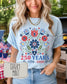 Floral USA Graphic Tee | Comfort Colors Patriotic Anniversary T-Shirt for the 4th of July __etsy:8037169484