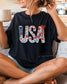 Floral USA Graphic Tee | Comfort Colors Patriotic T-Shirt