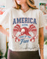 Fourth of July Cropped Tshirt, Patriotic Retro Cropped tee, Comfort Colors Boxy Tee | Patriotic land of the free, USA Retro Shirt