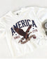 Fourth of July Cropped Tshirt, Patriotic Retro Cropped tee, Comfort Colors Boxy Tee | Patriotic land of the free, USA Retro Shirt