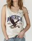 Fourth of July Tank top, Patriotic Retro tank, Comfort Colors Tank top | Patriotic land of the free Graphic, USA Retro Shirt