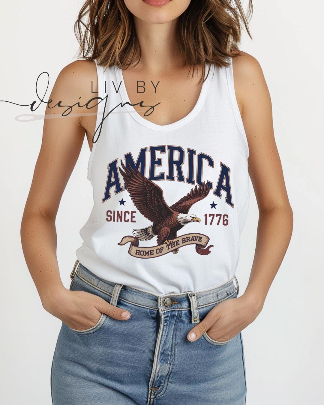 Fourth of July Tank top, Patriotic Retro tank, Comfort Colors Tank top | Patriotic land of the free Graphic, USA Retro Shirt