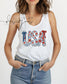Fourth of July Tank top, Patriotic Retro tank, Comfort Colors Tank top | Patriotic large letter Graphic, USA Retro Shirt