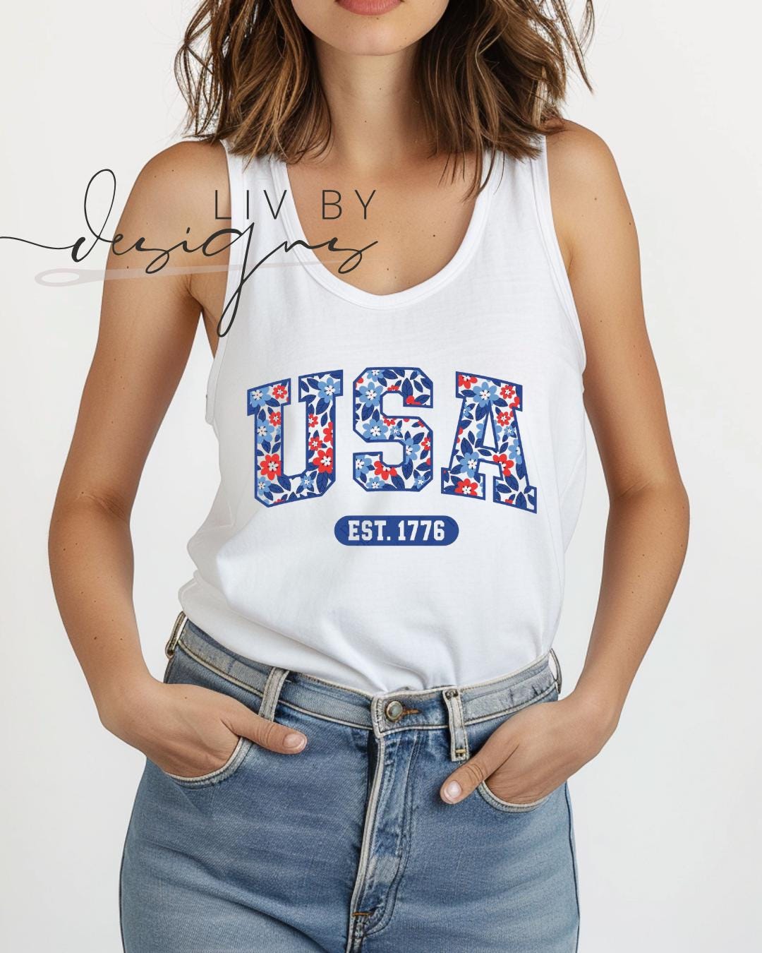 Fourth of July Tank top, Patriotic Retro tank, Comfort Colors Tank top | Patriotic large letter Graphic, USA Retro Shirt 1776