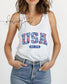 Fourth of July Tank top, Patriotic Retro tank, Comfort Colors Tank top | Patriotic large letter Graphic, USA Retro Shirt 1776