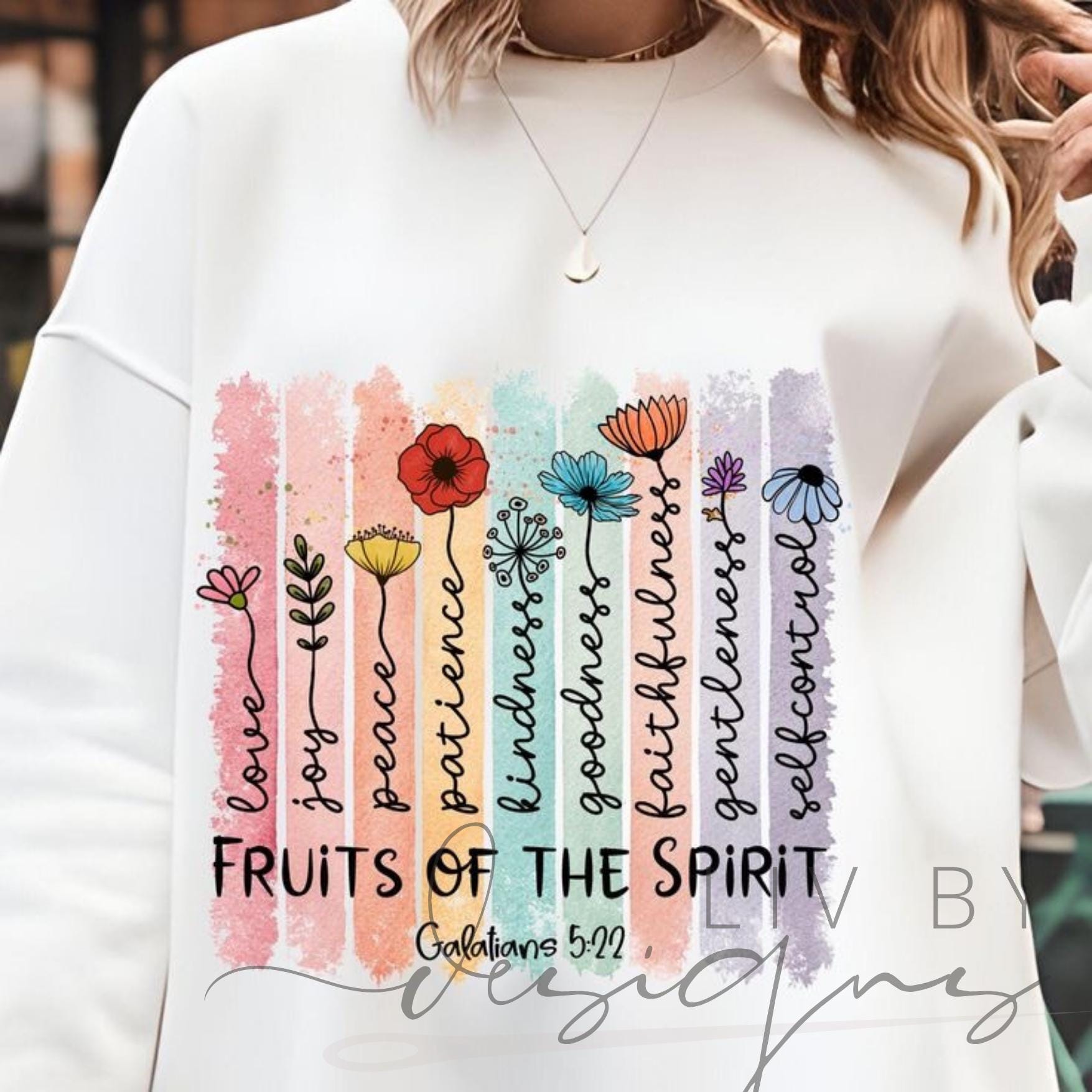 Fruits of the Spirit Sweatshirt | Floral Christian Crewneck
