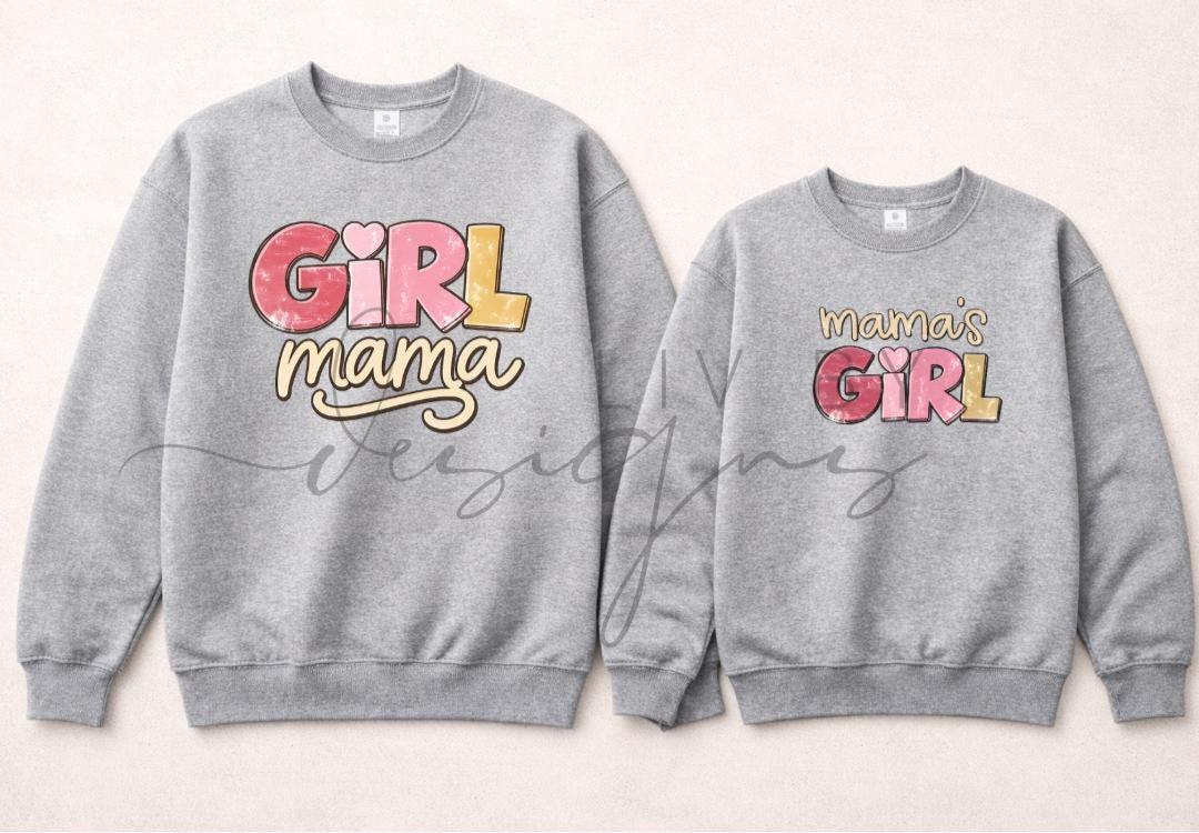 Girl Mama Sweatshirt | Mama’s Girl Matching Crewnecks | Mommy and Me Outfit | Girl Mom Gift | Toddler & Adult Crewneck