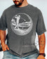 “Comfort Colors tee in Pepper with golf ball and golfer silhouette design”