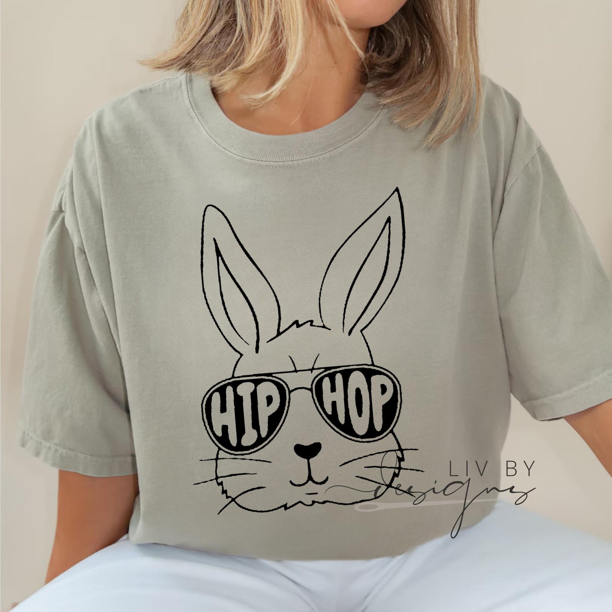 Hip Hop Bunny T-Shirt, Easter Spring Comfort Colors Apparel, DTF Graphic Tee