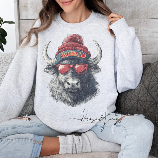 Buffalo Bills Spirit Animal Football Crewneck Sweatshirt, Sunday Football, Buffalo Football Shirt, Game Day Shirt, Bills Sweater, Buffalo Football Fan Gift
