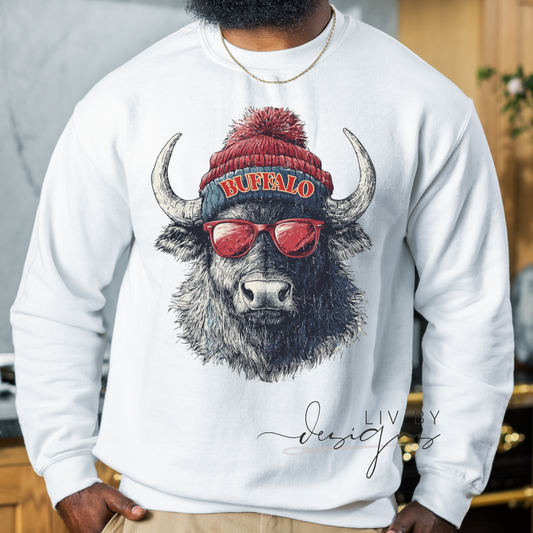 Buffalo Bills Spirit Animal Football Crewneck Sweatshirt, Sunday Football, Buffalo Football Shirt, Game Day Shirt, Bills Sweater, Buffalo Football Fan Gift