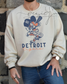 Cartoon Motor City Tigers Baseball Crewneck | Gildan Sublimated Sweatshirt | Vintage Tiger Mascot Pullover | Retro Baseball Fan Gift