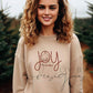 Close-up of Christian Joy to the World Christmas sweatshirt design