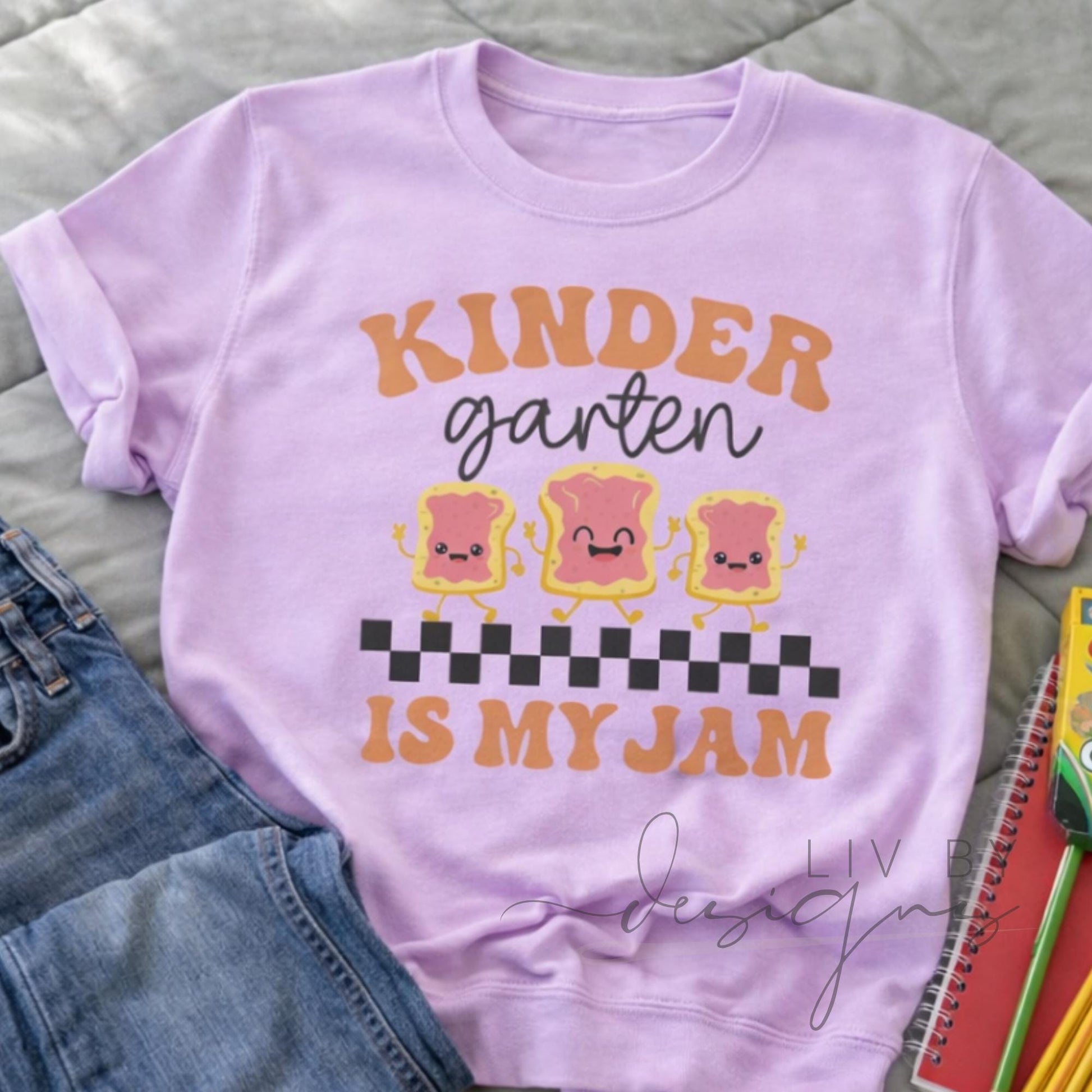 Kindergarten Tee Comfort Color Kindergarten is my Jam  | Matching Bestie Teacher Tees Peanut Butter and Jelly Partners Tee