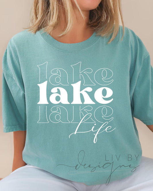 “Comfort Colors Lake Life T-Shirt in Chalky Mint – Summer Lake Graphic Tee”